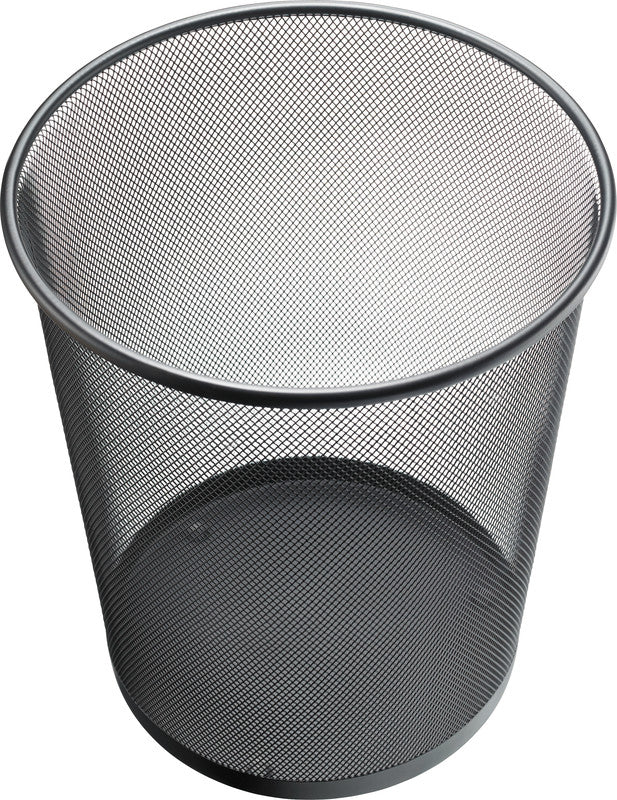 Helit Papierkorb the Circle Network Mesh – 15 l – Stahl, Schwarz – Ø 267 × H 280 mm – recyclingfähig
