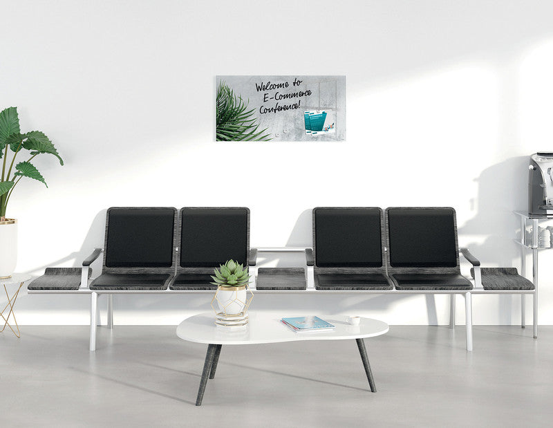 Sigel Whiteboard – 91 × 46 cm, Glas, magnetisch, Wandmontage, inkl. Magnetwürfel, Montagesatz