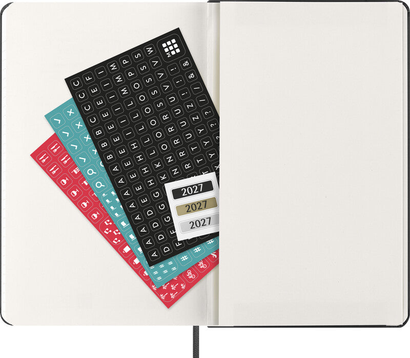 Moleskine Tagesagenda – 1 Tag pro Seite, gebunden, 13 × 21 cm, 2027, 1-Stunden-Takt, scharlachrot, FSC