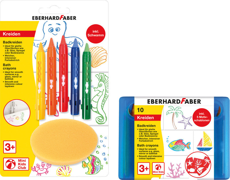 Eberhard Faber Badkreiden Mini Kids – mehrfarbig – 5 Farben – für glatte Oberflächen
