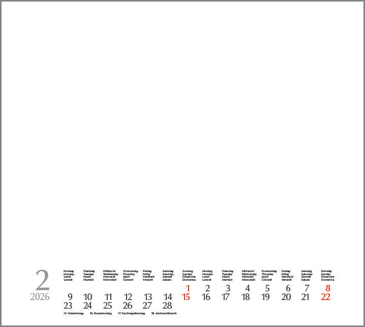 Korsch Bastelkalender 2026 – 24 × 21,5 cm – mit Tagesfeldern, mit Aufhänger