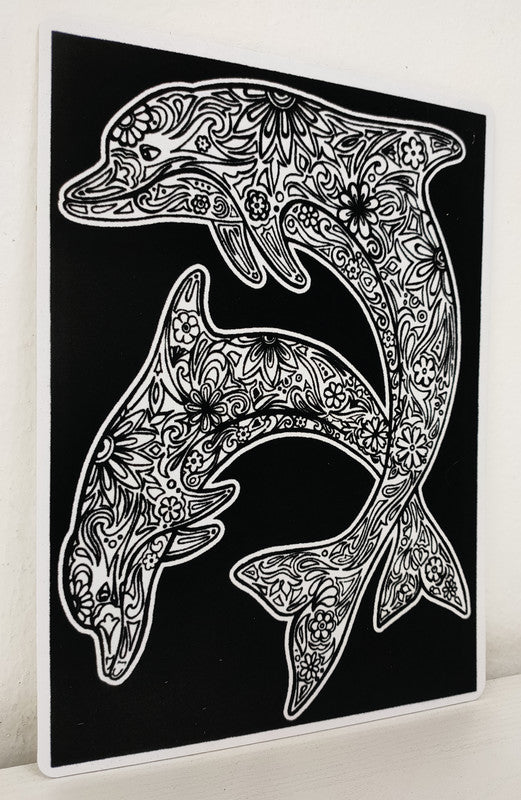 Tataruga Samtbild Malkarton, Karton, 21 × 29,7 cm, schwarz