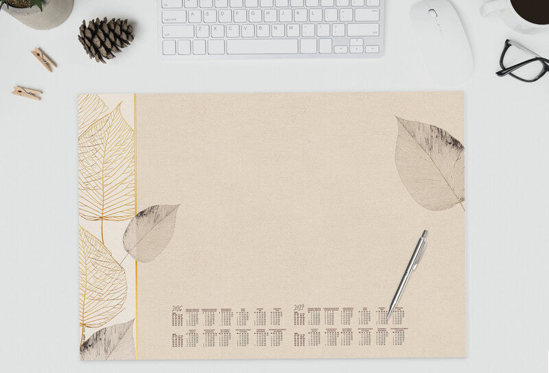 Sigel Kalender-Einlage – 2 Jahre/1 Seite, 59,5 × 41,0 cm, 2026/2027, Natural Leaves