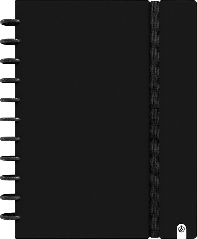 Carchivo Spiralbuch, A4, liniert, Spiralbindung, Softcover, 80 Blatt, spezielle Perforierung – Schwarz