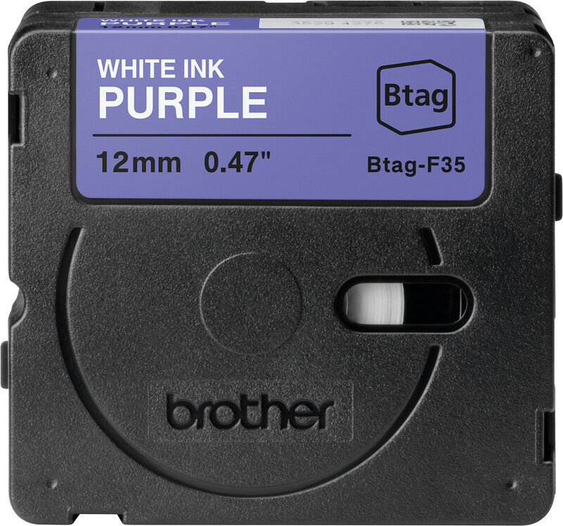 Brother Schriftband – 12 mm × 4 m, violett, weiss