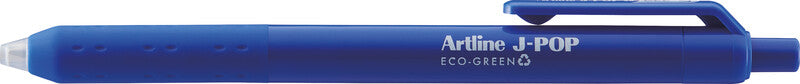 Artline J-Pop Eco-Green – Tintenroller-Set, Druckmechanik, 0,7 mm, Schwarz/Blau, 4er Etui