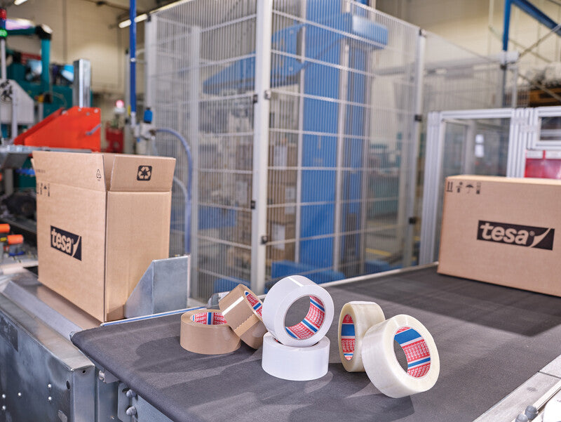 tesa Verpackungsband – 50 mm × 132 m, braun, recycelt