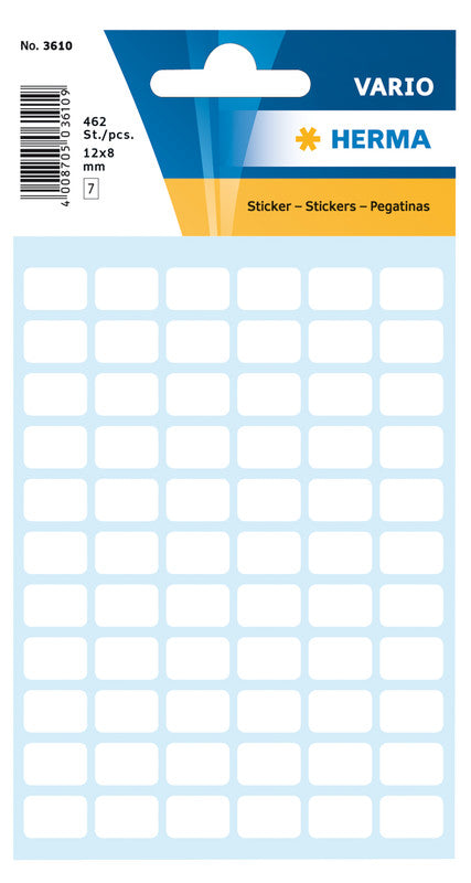 HERMA Vario Schuletiketten – 55×82 mm, Abgerundete Ecken, 14 Stk, 7 Bogen, Papier, Permanent Haftend
