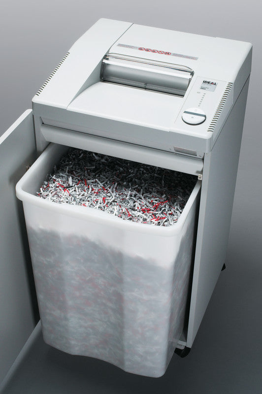Ideal 2604/CC5 – Aktenvernichter, DIN P-5, Partikelschnitt 2 × 15 mm, 15 Blatt, 100 l, A4, mit automatischem Ölen