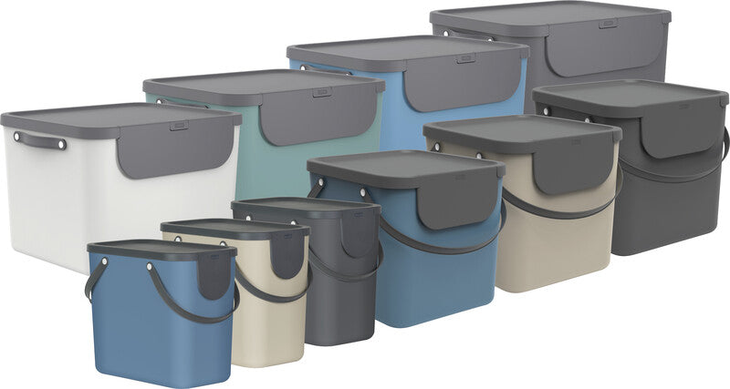 Rotho Recyclingbox Albula – 55 l – Kunststoff, rechteckig – Horizon Blau