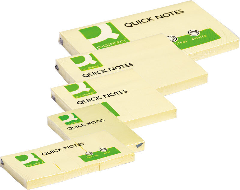 Q-Connect Haftnotizen – 76×51 mm – gelb, 100 Blatt
