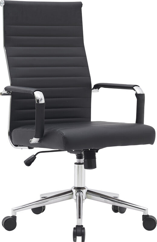 Q-CONNECT Bosa Bürostuhl – Kunstleder – Schwarz, 47–57 cm, bis 110 kg