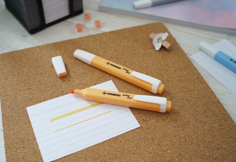 STABILO swing cool Pastel Edition Textmarker Pfirsich – Keilspitze, 1–4 mm