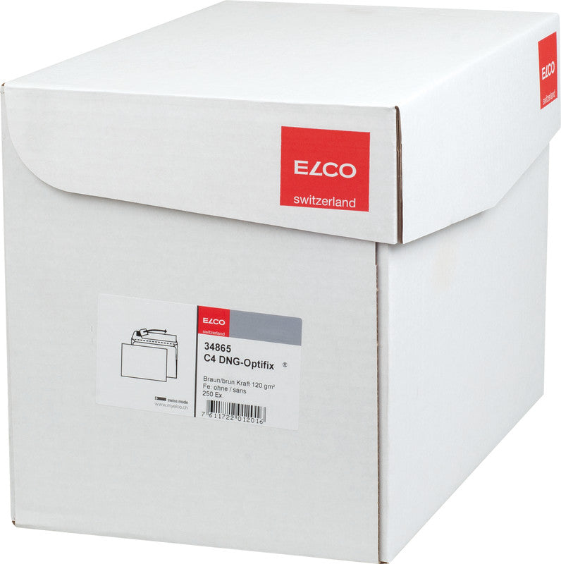 Elco Couvert C4, ohne Fenster, selbstklebend, braun, 120 g/m² – 250 Stk.