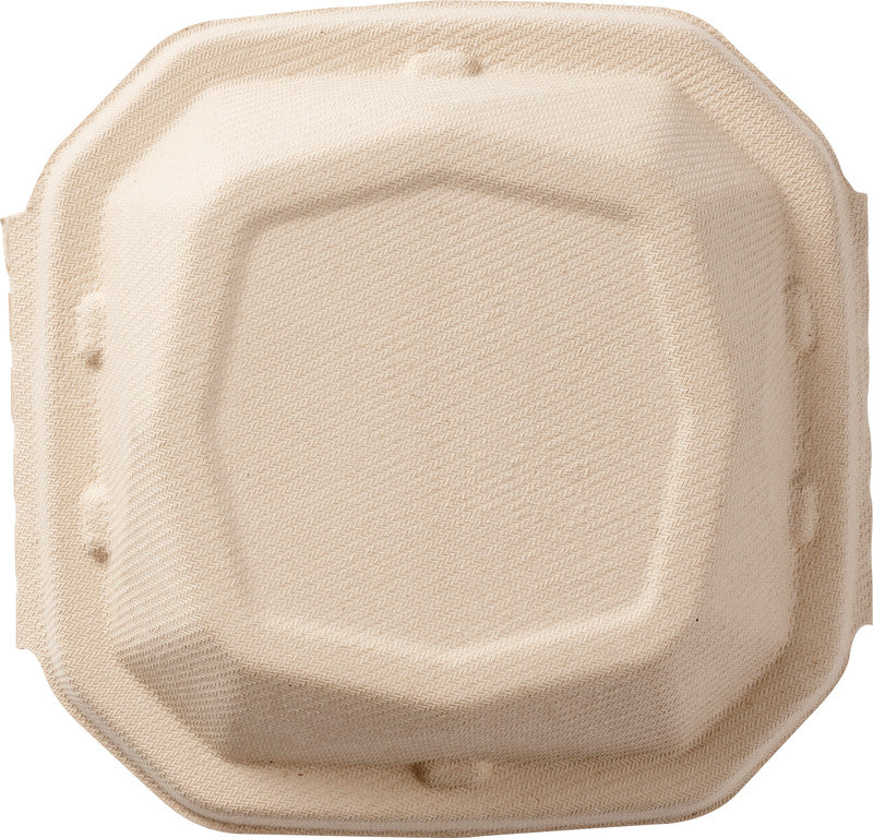 Duni Octabagasse Take-away-Box Bagasse – 400 ml, 152 × 152 × 38 mm, braun, 50 Stück
