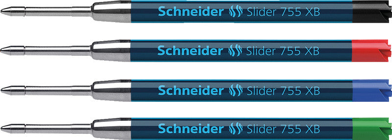 Schneider Schreibgeräte Schneider Kugelschreiber-Mine Grossraum Slider 755 XB für Parker – Grün, 0,7 mm, dokumentenecht, geruchsarm