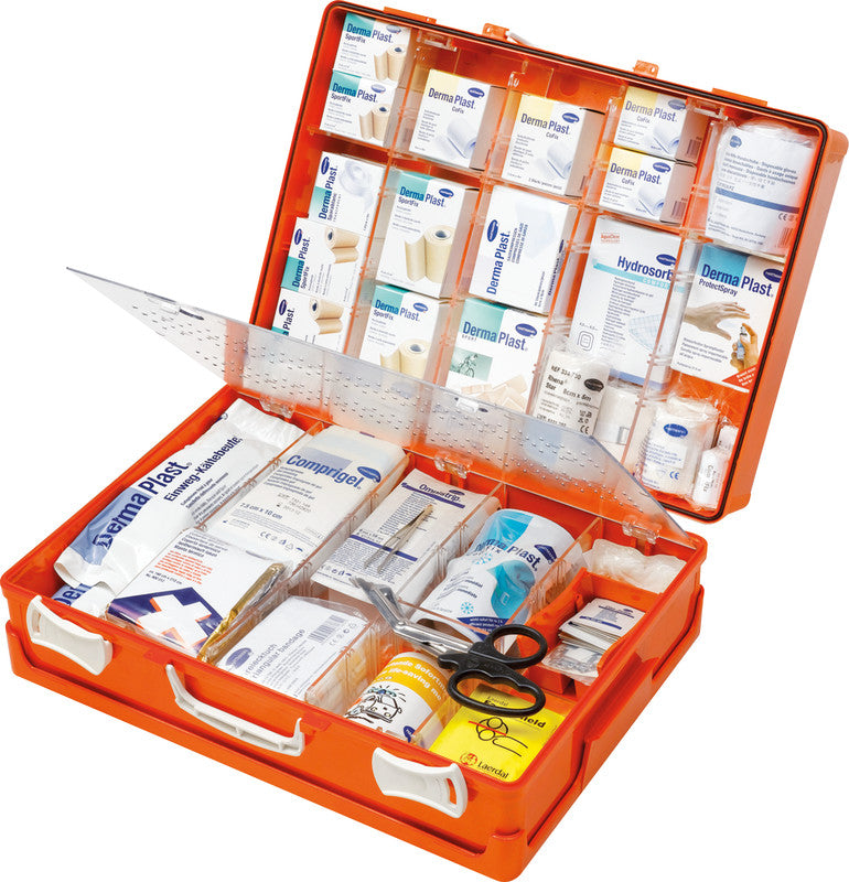 Hartmann Vario Notfallkoffer 3 – für mittelgrosse Betriebe – gefüllt – orange, Kunststoff – 420 × 330 × 150 mm