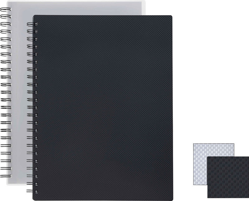 Kolma Sichtbuch – 20 Sichttaschen, A4, Spiralbindung, genarbt, antireflex, schwarz, Kunststoff