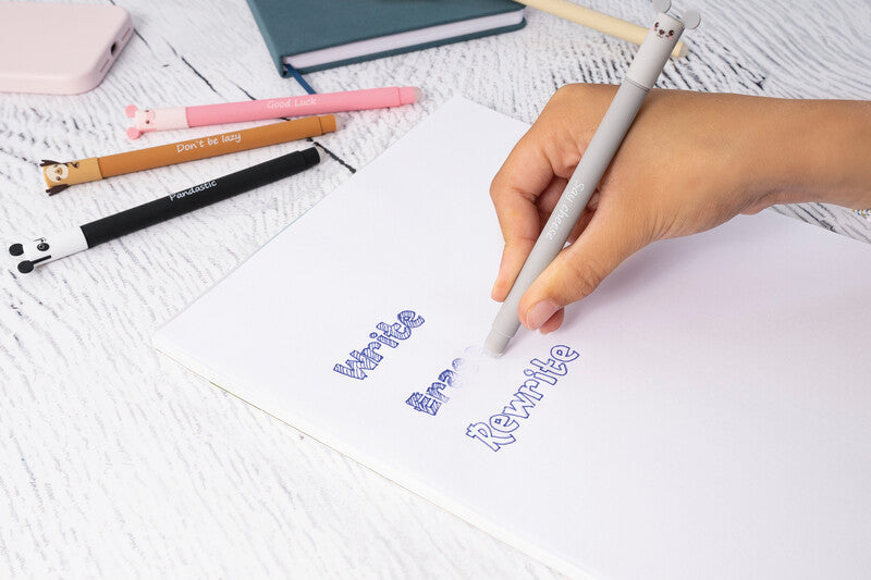 Eberhard Faber Animal Erase It Gelschreiber – Blau, 0,7 mm, radierbar, Kappe, nachfüllbar