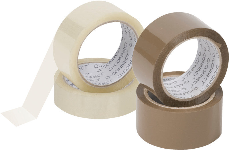Q-connect Verpackungsband – permanent, glatt, Kunststoff, 38 mm × 66 m, transparent