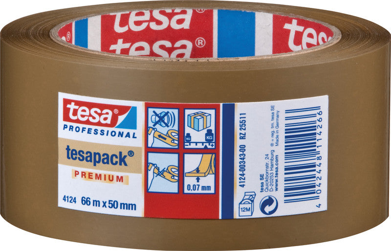 tesa Vinylband – 19 mm × 66 m, braun, stark