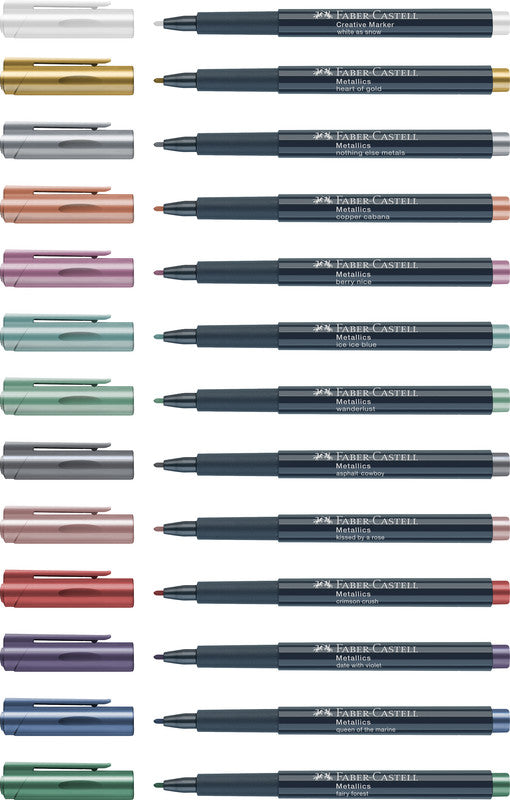 Faber-Castell Non-Permanent-Marker Metallic – Rundspitze 1,5 mm – Sortiert – 2er-Set