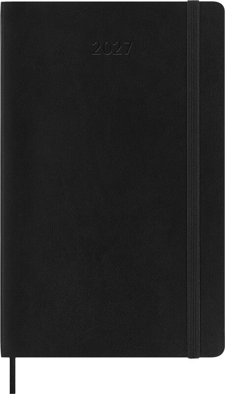 Moleskine Tagesagenda – 1 Tag pro Seite, gebunden, 13 × 21 cm, Jan–Dez 2027, 1-Stunden-Takt, schwarz, FSC