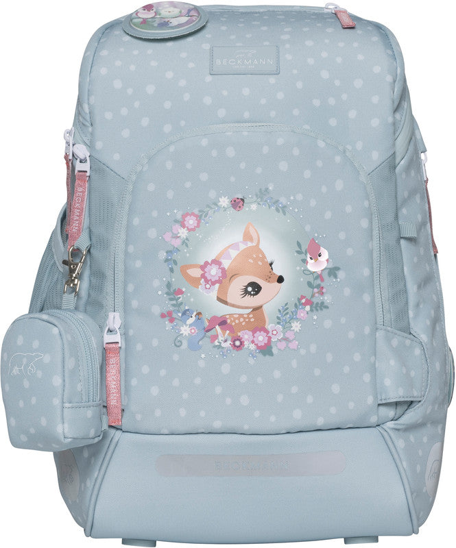 Beckmann Schulrucksack Active Air Flx – 6-teilig – Forest Deer Dusty Mint – aus recyceltem PET
