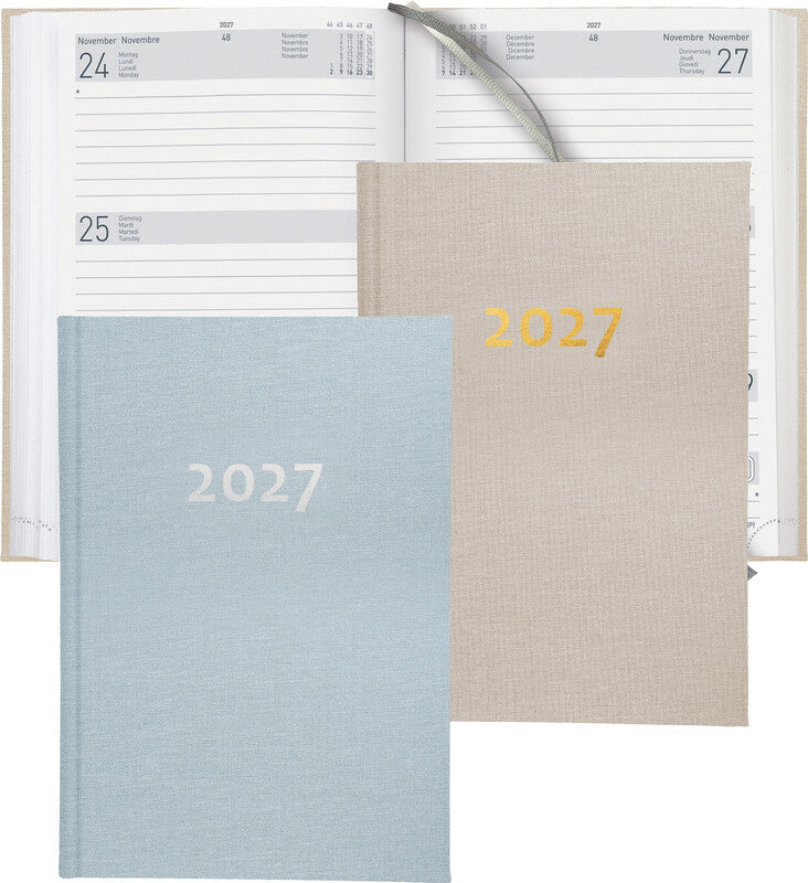 Biella Dispo Term Agenda – 1 Woche/2 Seiten, gebunden, 14,5 × 20,5 cm, 2026, hellblau, FSC