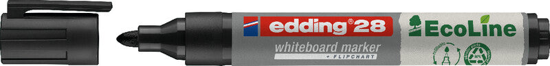 Edding Whiteboard-Marker 28 EcoLine – Rundspitze 1,5-3 mm – Sortiert – 4er-Set – Trocken abwischbar
