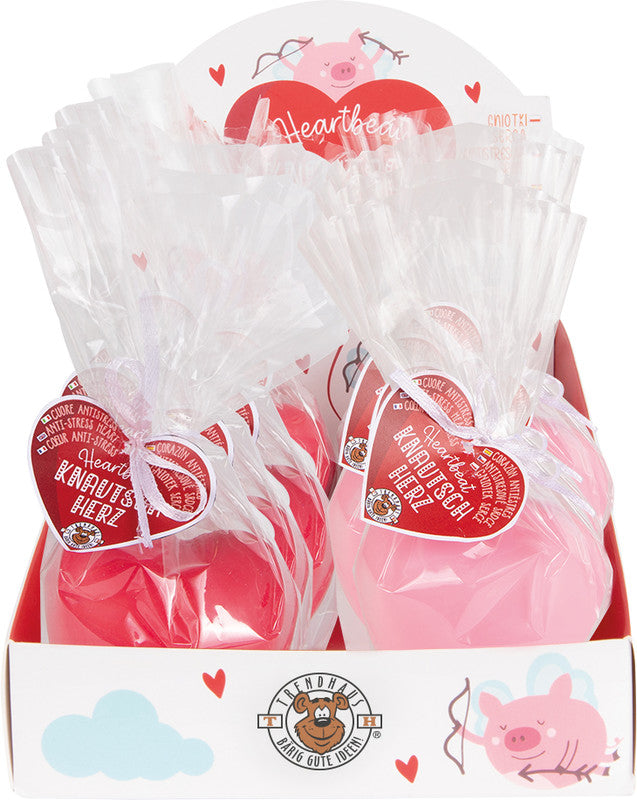 Trendhaus Knautsch-Herz Heartbeat Stressball – 6,5 × 6 × 4,5 cm, mit PVA-Pulver gefüllt