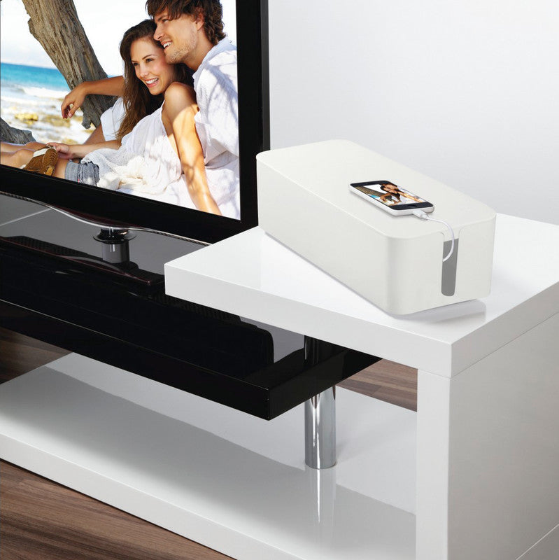 Hama Maxi Kabelbox 400 × 138 × 156 mm – für Kabel bis Ø 20 mm – weiss – Kunststoff