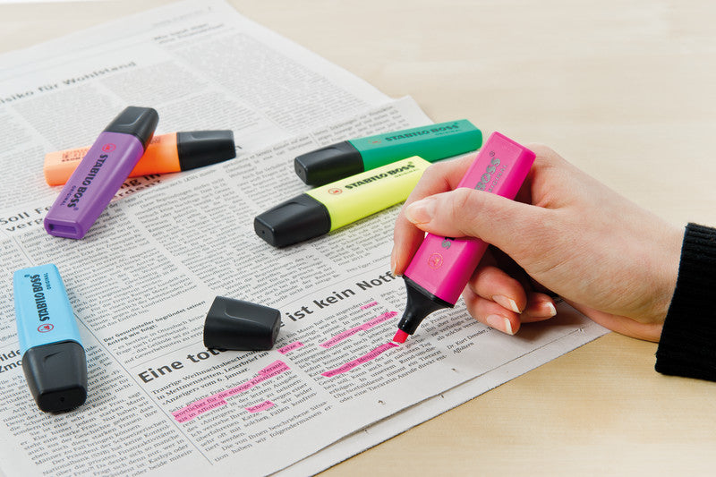 STABILO BOSS Original Textmarker Blau – Keilspitze, 2–5 mm, nachfüllbar