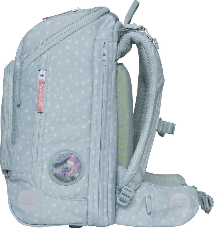 Beckmann Schulrucksack Active Air Flx – 6-teilig – Forest Deer Dusty Mint – aus recyceltem PET