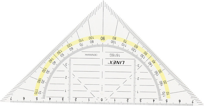 Linex Zeichendreieck, 16 cm, 45° – Polystyrol (PS), gelb-transparent
