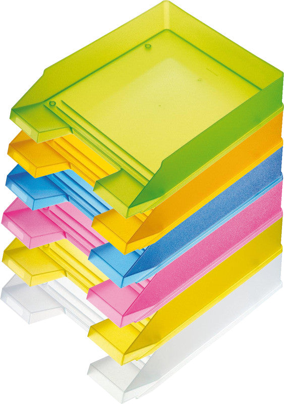 Helit Briefkorb – mit Beschriftungsfeld, matt, himbeer transparent, B 245 × H 67 × T 347 mm