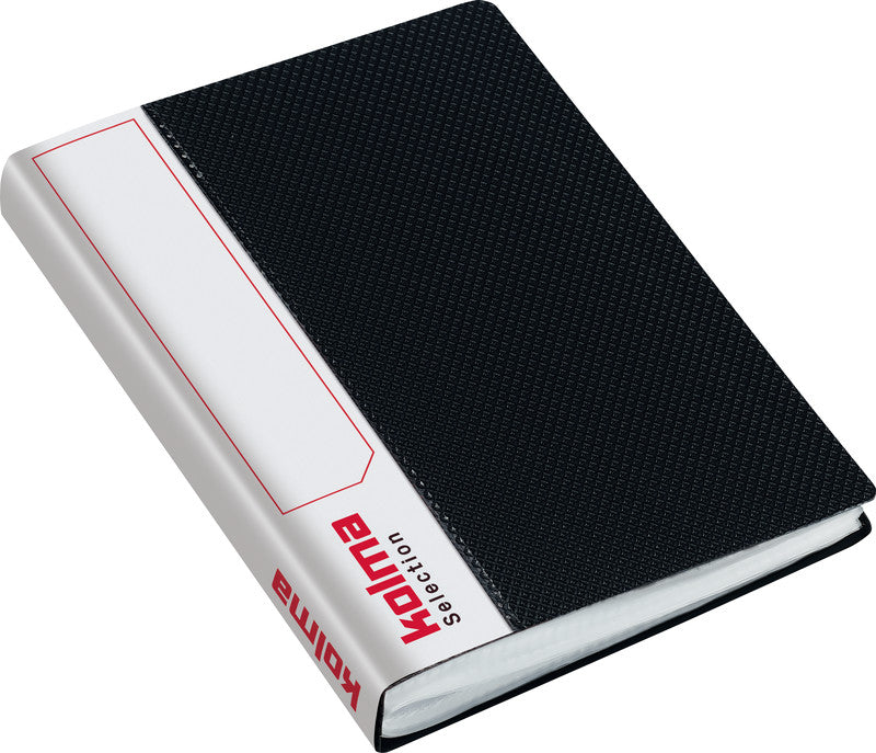 Kolma Sichtbuch Selection – 40 Sichttaschen, A6, glatt, glänzend, schwarz, Kunststoff