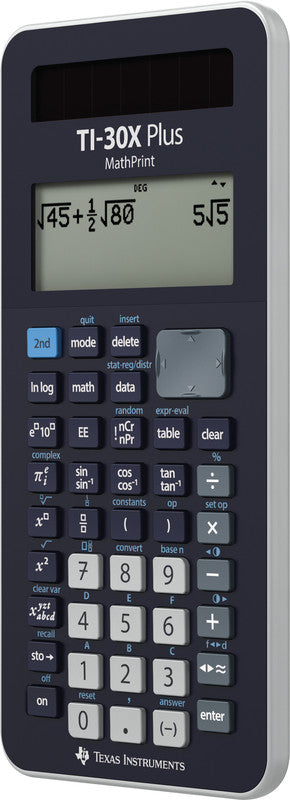 Texas Instruments Taschenrechner TI-30X Plus MathPrint – 11-stellig, LCD, Solar + Batterie, 80×184×17 mm