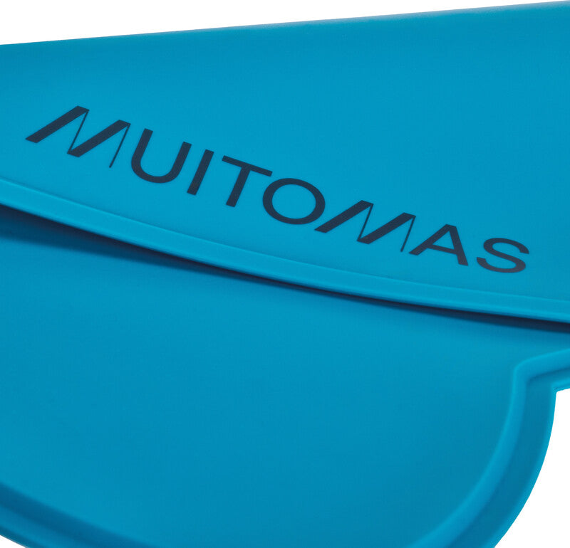 Muitomas Futternapf-Unterlage 43,5 × 25,5 × 0,3 cm, Silikon, rutschfest, leicht zu reinigen, blau