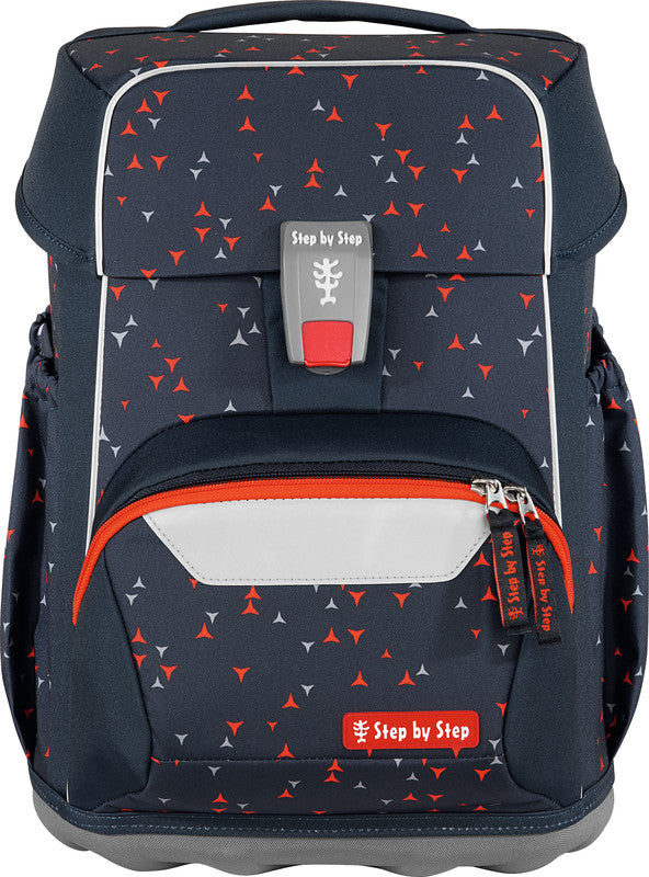 Step by Step Schulrucksack-Set Basis – 4-teilig – Anthrazit Triangles – aus 100% recyceltem PET