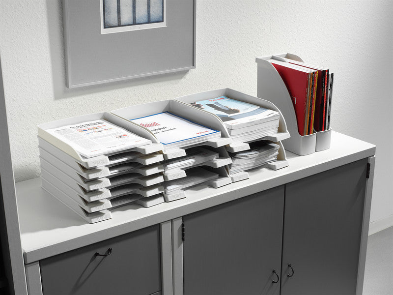 Leitz Stehsammler – Kunststoff, ohne Beschriftungsfeld, grau, 278×78×308 mm