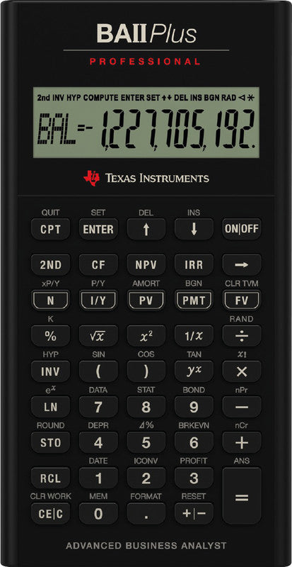 Texas Instruments Taschenrechner TI-BA II Plus Professional – 10-stellig, LCD, Prozent, Batterie