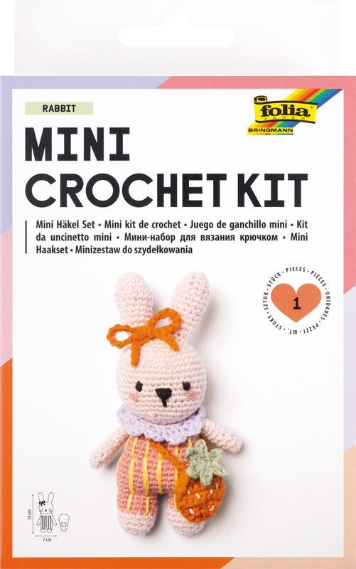 Folia Mini-Häkelset Hase – 7,0 cm×14,0 cm, Mehrfarbig