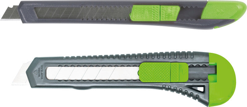 Q-CONNECT Cutter – 9 mm, Klingenarretierung, für Linkshänder geeignet, inkl. 1 Klinge