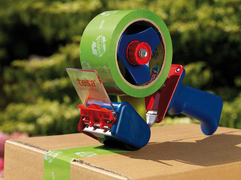 tesa Verpackungsbandabroller – für Rollenbreite bis 50 mm, für Kern 3", für Bandlänge bis 66 m, mit Bremse
