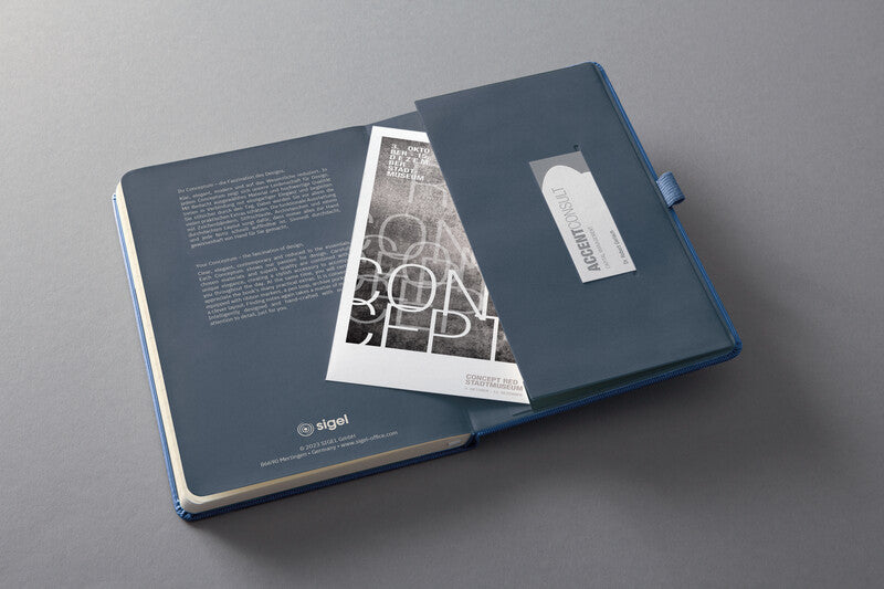 Sigel Notizbuch Conceptum, A5, kariert, Fadenheftung, 194 Seiten, 80 g/m² – blau