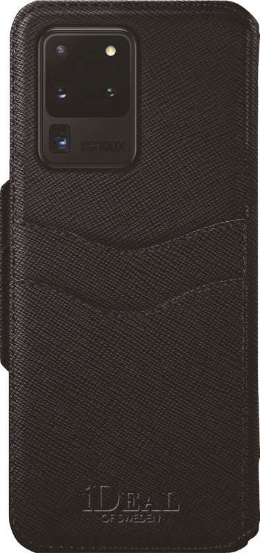 Ideal of Sweden – Booklet-Hülle Saffiano Schwarz – für Samsung Galaxy S20 Ultra – Kunstleder – mit Kartenfach