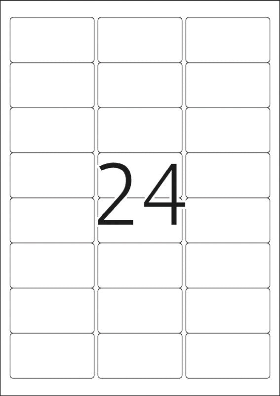 HERMA Adressetiketten, 64 mm × 34 mm, weiss, Papier, permanent, 2400 Etiketten (100 Blatt)