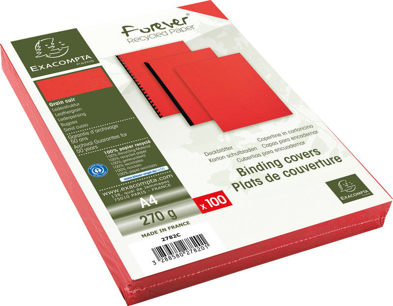 Exacompta Umschlagdeckel – Rot, Karton – 100 Stk.