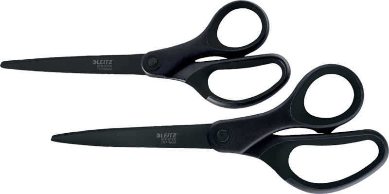 Leitz Universalschere – Edelstahl, titanbeschichtet, für Rechts- und Linkshänder, spitz, Kunststoff, schwarz